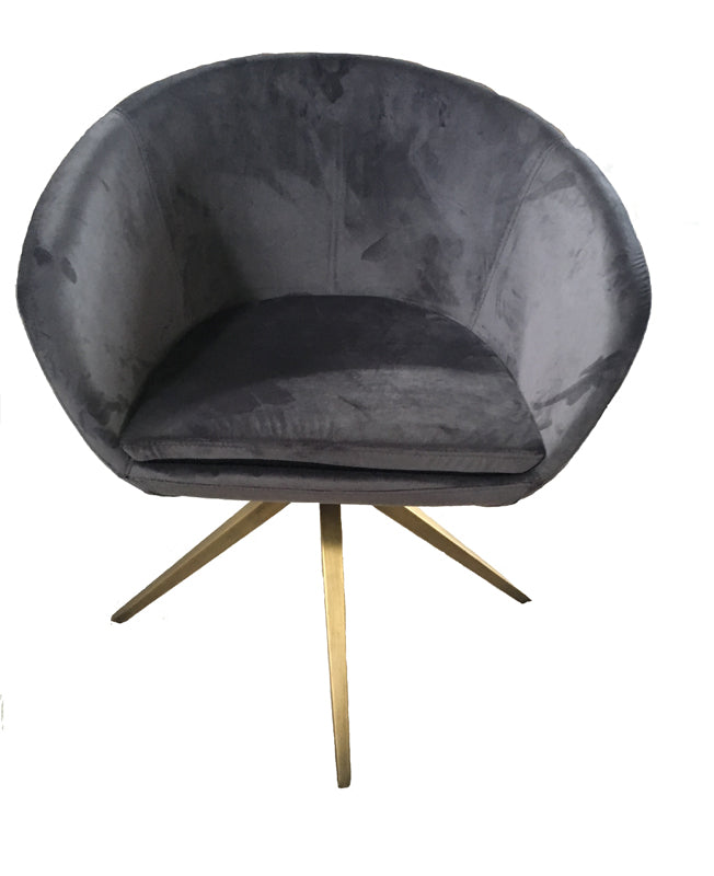 Vig Furniture Modrest Yara Modern Grey Velvet & Bronze Dining Chair | Modishstore | Dining Chairs