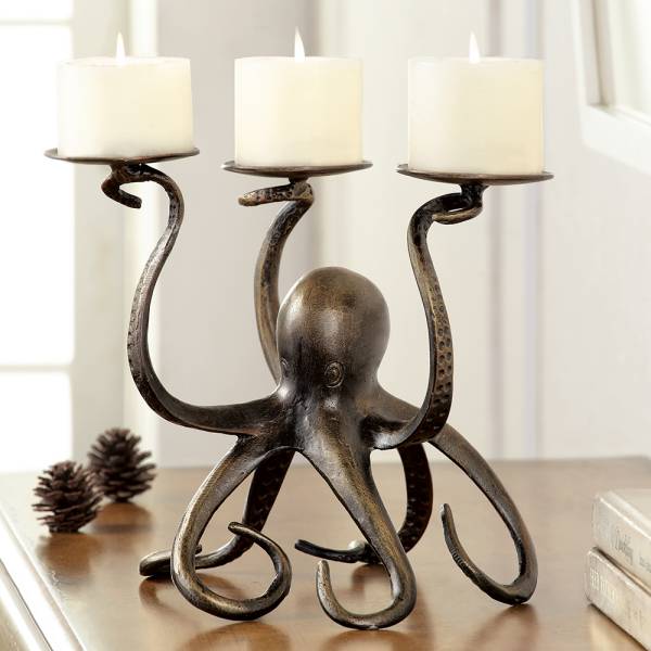 Octopus Pillar Trio Candleholder By SPI Home | Candle Holders | Modishstore-2