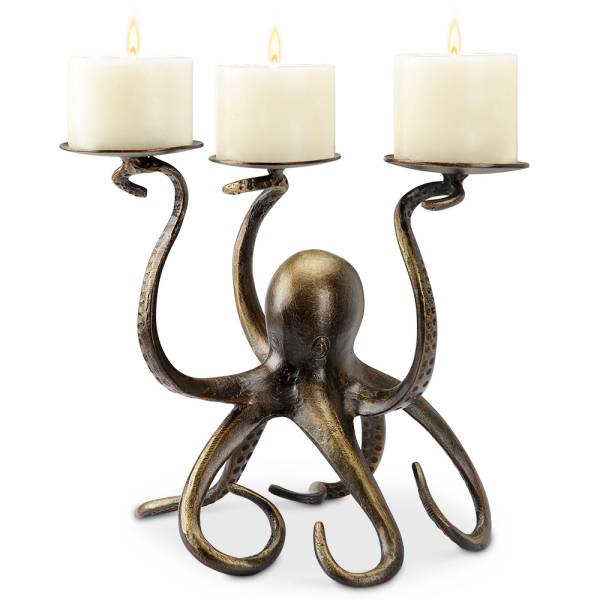 Octopus Pillar Trio Candleholder By SPI Home | Candle Holders | Modishstore-4