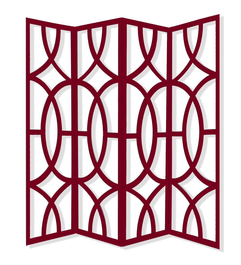 Black Wood 4 Panles Screen By Homeroots | Room Dividers | Modishstore - 3