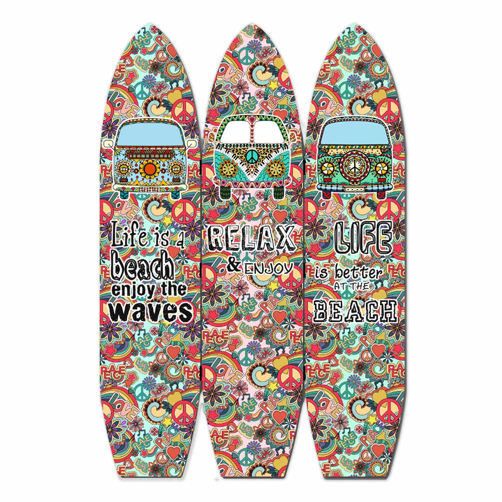 Multicolor Surfboard Screen By Homeroots | Room Dividers | Modishstore - 5