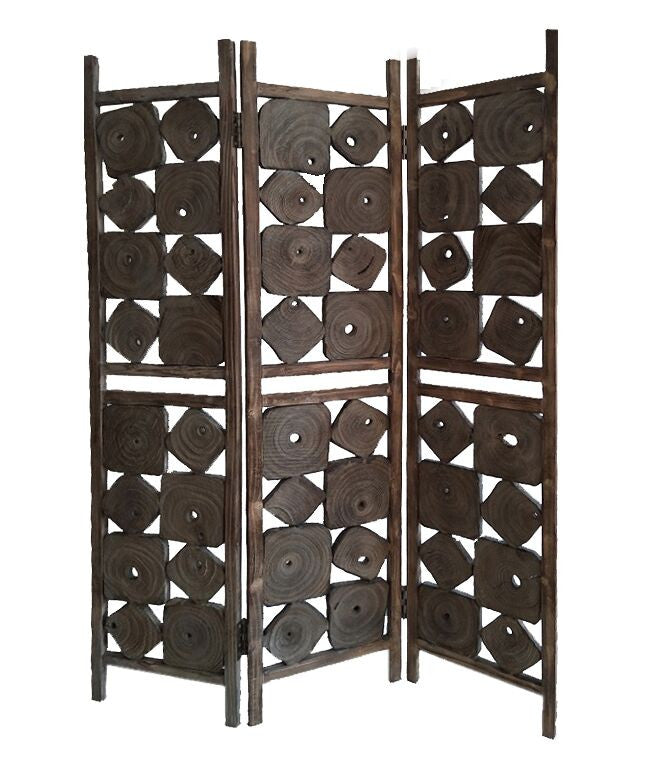 Weathered Brown Wood Screen By Homeroots - 342739 | Room Dividers | Modishstore - 2