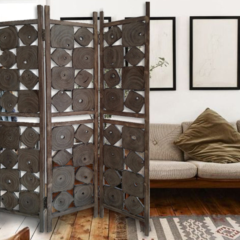 Weathered Brown Wood Screen By Homeroots - 342739 | Room Dividers | Modishstore