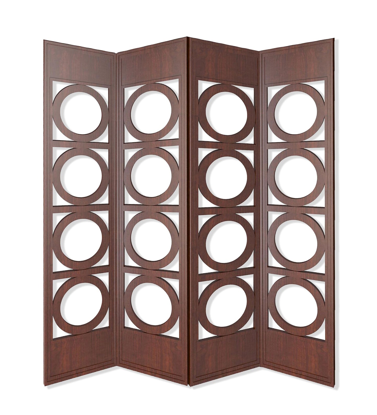 Brown 4 Panles Wood Screen By Homeroots | Room Dividers | Modishstore