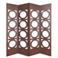 Brown 4 Panles Wood Screen By Homeroots | Room Dividers | Modishstore - 3