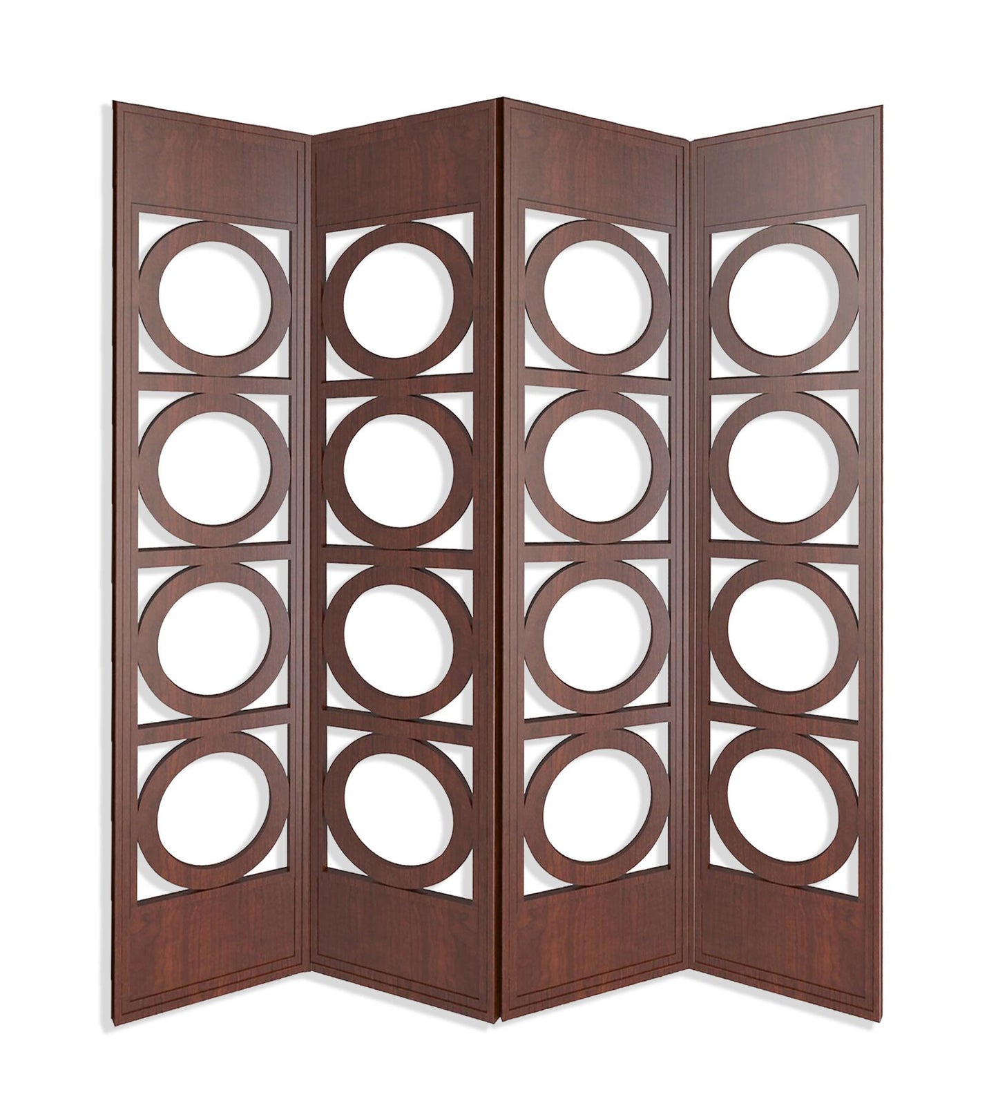 Brown 4 Panles Wood Screen By Homeroots | Room Dividers | Modishstore - 3