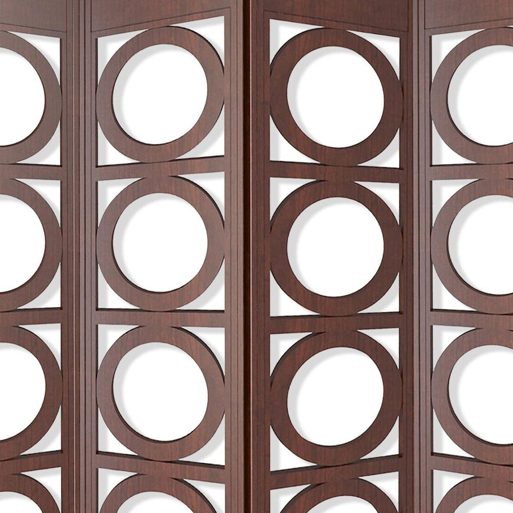 Brown 4 Panles Wood Screen By Homeroots | Room Dividers | Modishstore - 5