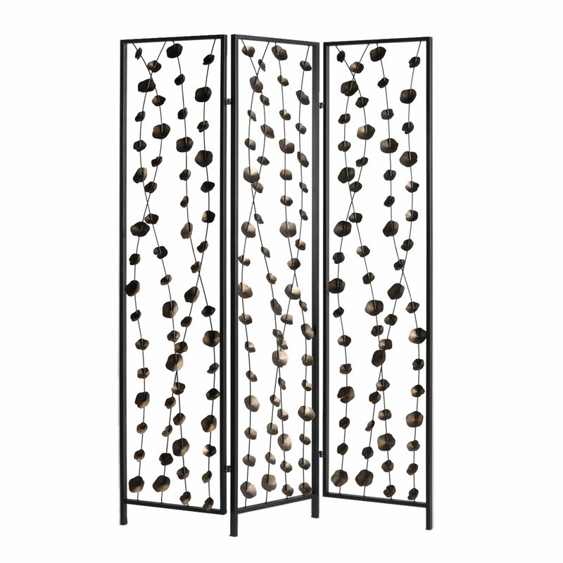 Gray And Bronze Metal Falling Blooms Screen By Homeroots | Room Dividers | Modishstore