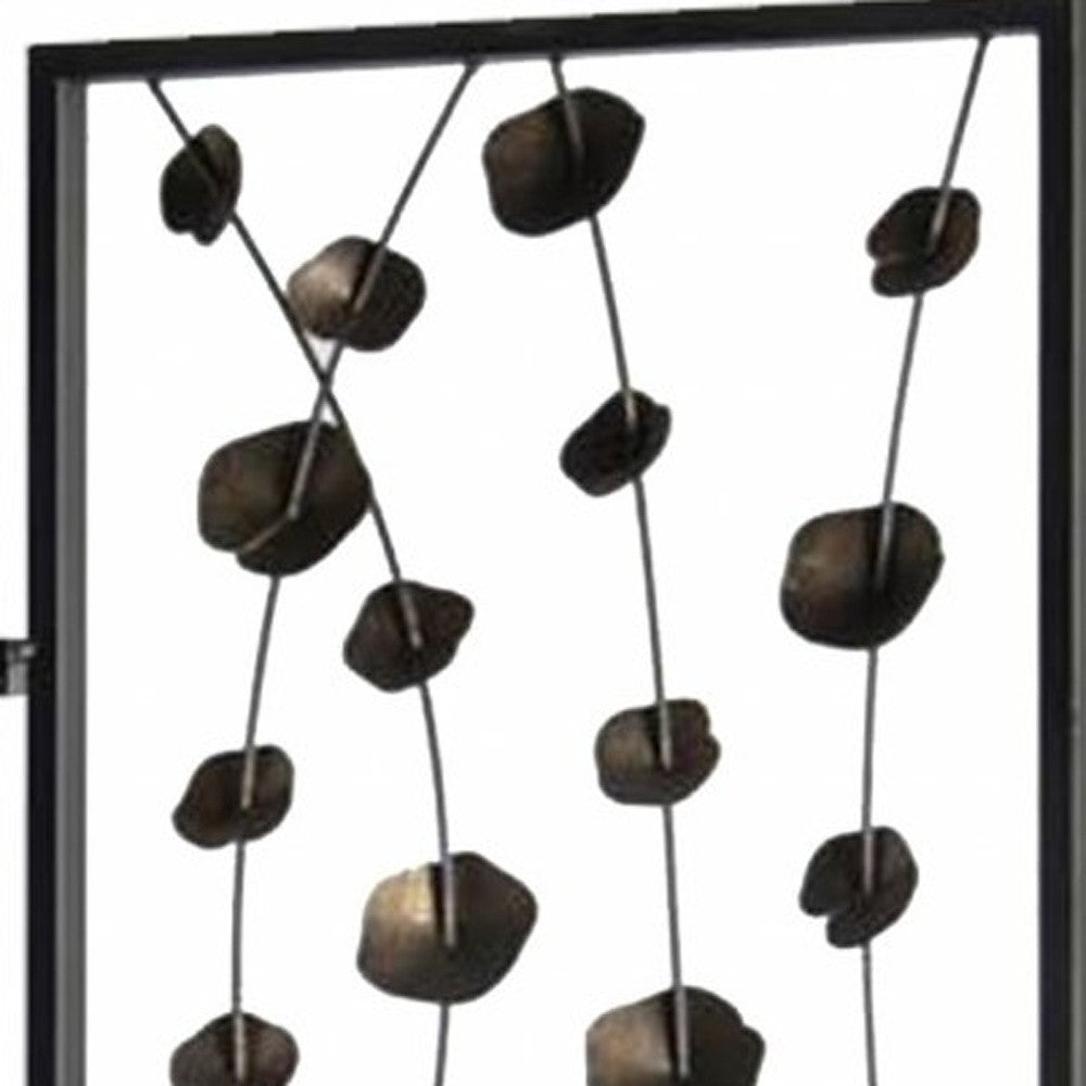 Gray And Bronze Metal Falling Blooms Screen By Homeroots | Room Dividers | Modishstore - 4