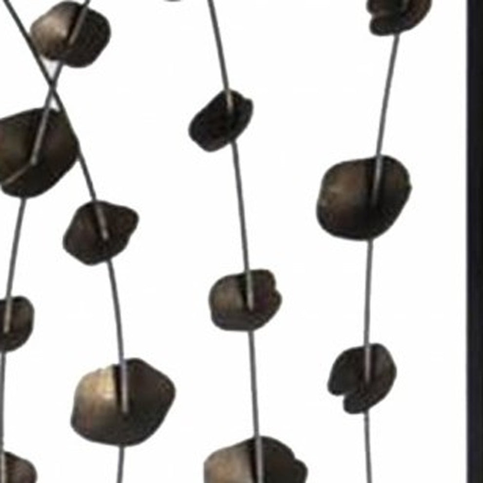 Gray And Bronze Metal Falling Blooms Screen By Homeroots | Room Dividers | Modishstore - 5