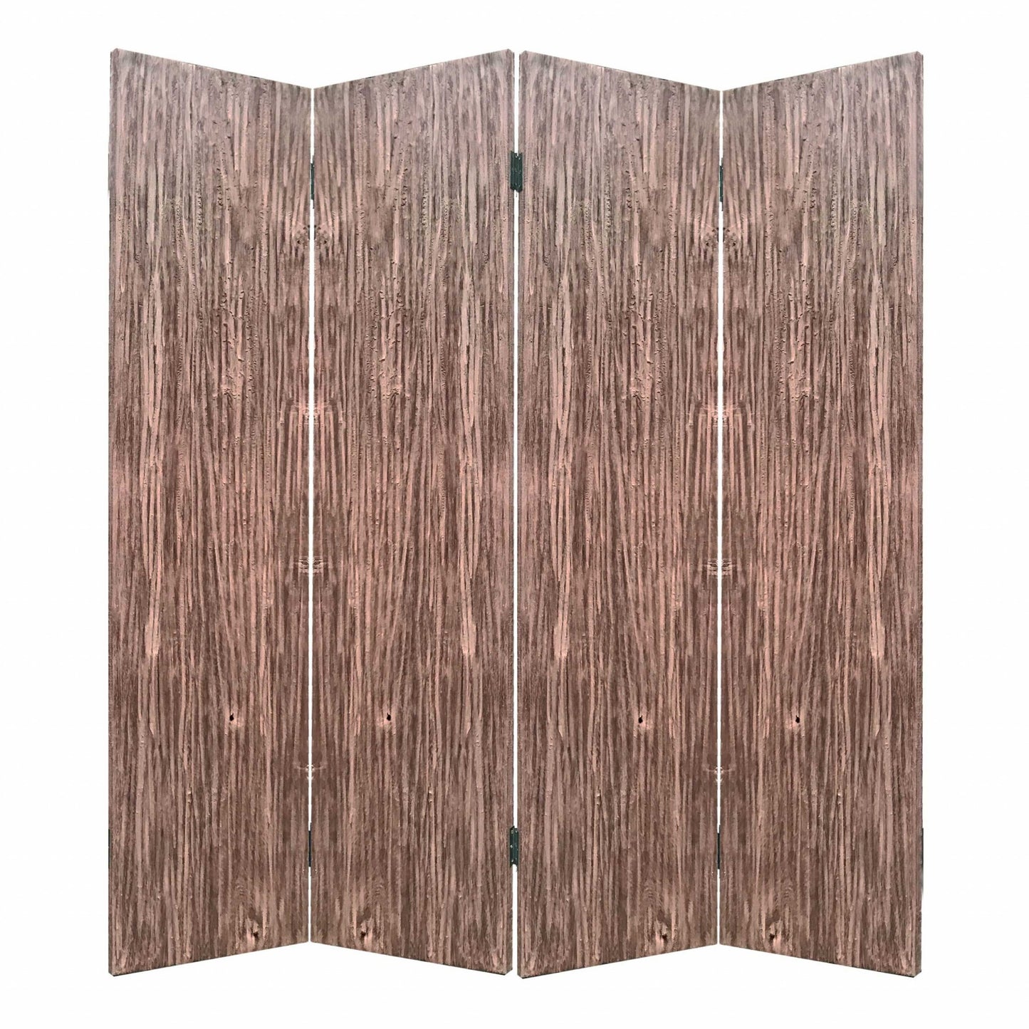 Brown 4 Panles Wood Woodland - Screen By Homeroots | Room Dividers | Modishstore