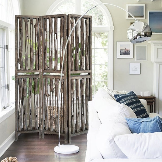 Weathered Brown, Wood, Wrightwood - Screen By Homeroots - 342773 | Room Dividers | Modishstore