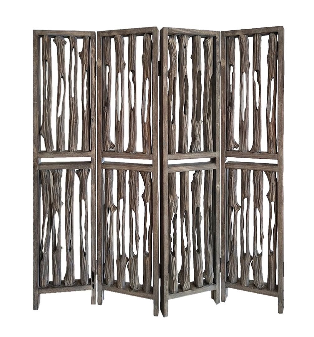Weathered Brown, Wood, Wrightwood - Screen By Homeroots - 342774 | Room Dividers | Modishstore