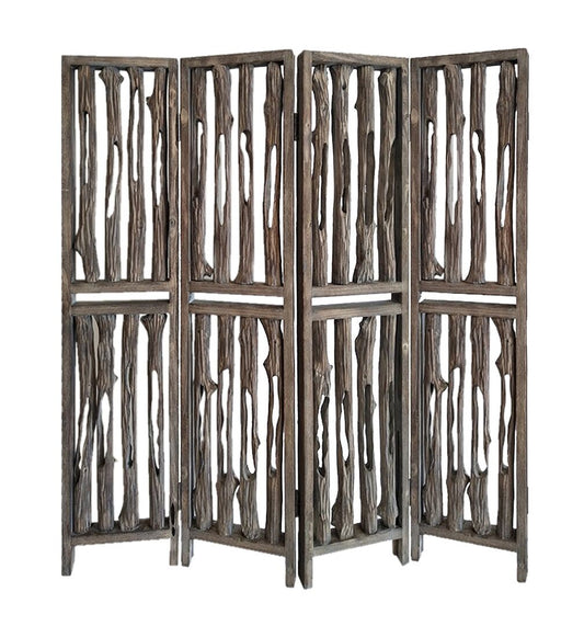 Weathered Brown, Wood, Wrightwood - Screen By Homeroots - 342774 | Room Dividers | Modishstore