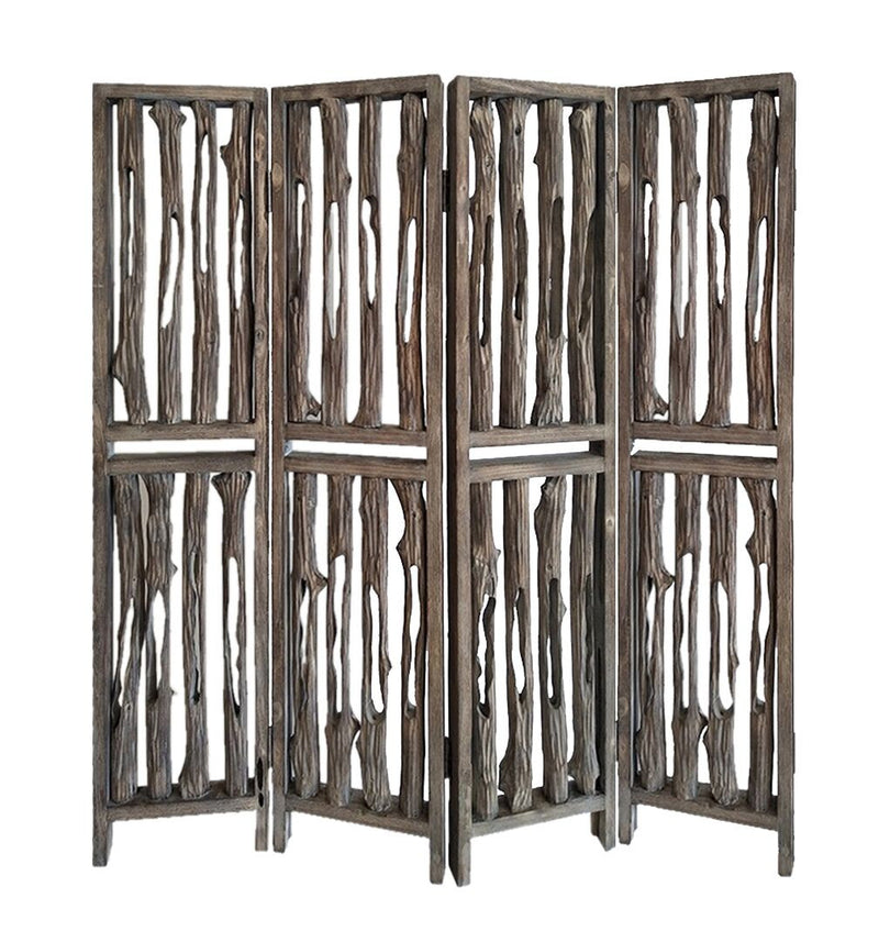 Weathered Brown, Wood, Wrightwood - Screen By Homeroots - 342774 | Room Dividers | Modishstore