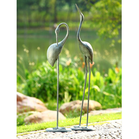 Contemplative Garden Crane Pai By SPI Home | Garden Sculptures & Statues | Modishstore