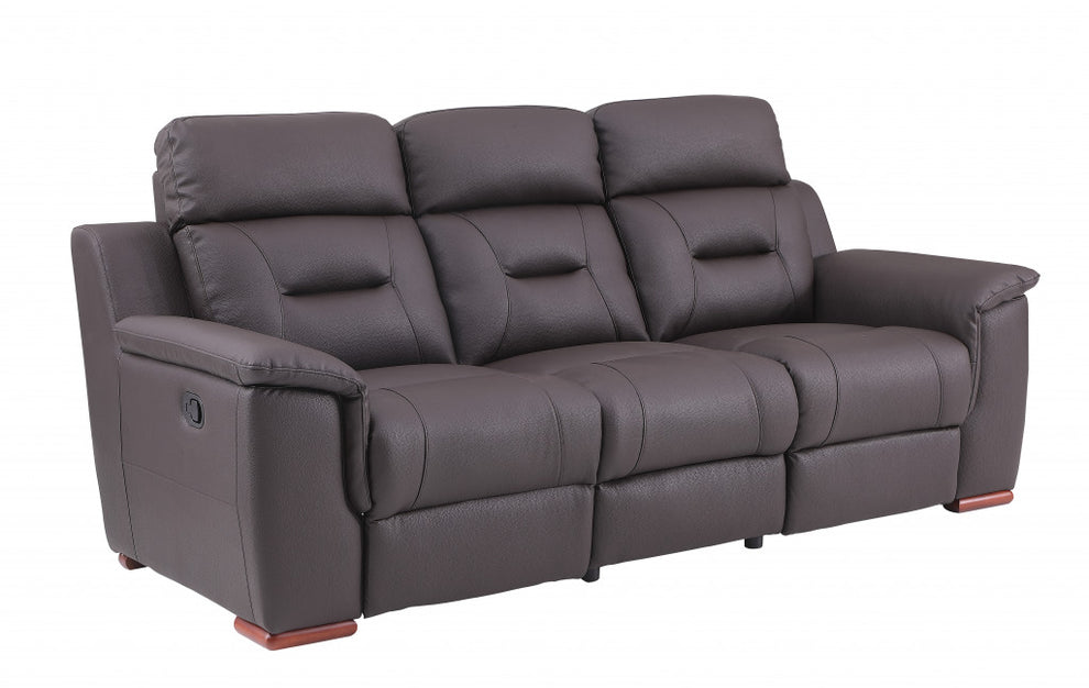 Modern Beige Leather Reclining Sofa By Homeroots | Sofas | Modishstore - 7