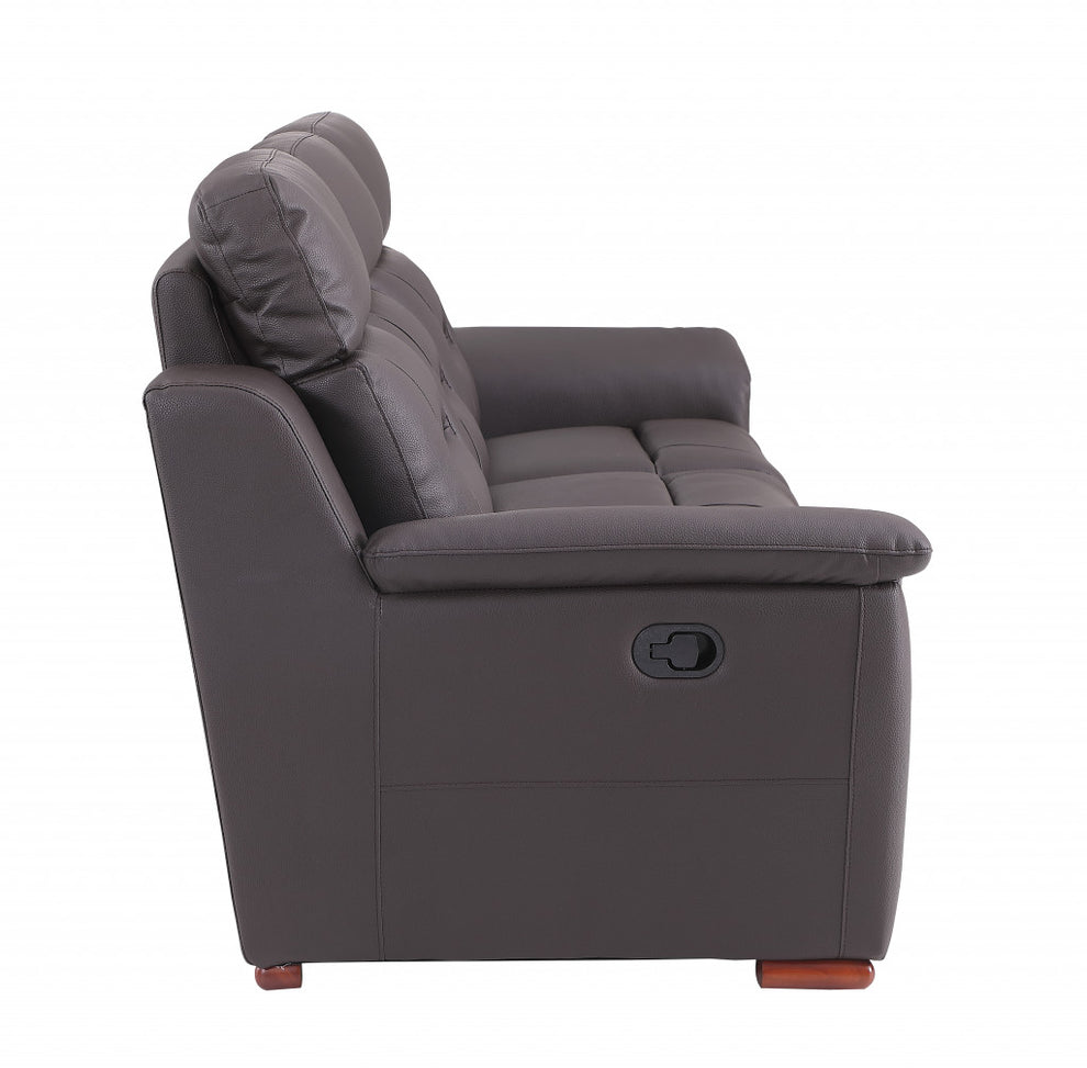 Modern Beige Leather Reclining Sofa By Homeroots | Sofas | Modishstore - 10