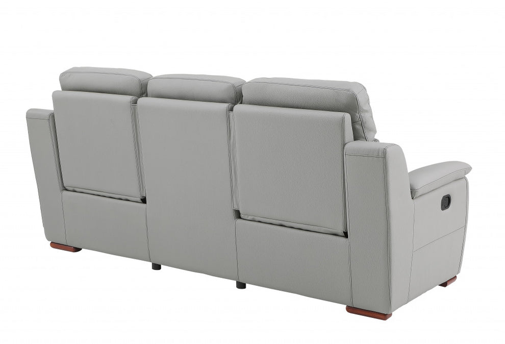 Modern Beige Leather Reclining Sofa By Homeroots | Sofas | Modishstore - 14