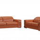 Modern Camel Leather Sofa And Loveseat  By Homeroots | Sofa Set | Modishstore