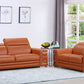 Modern Camel Leather Sofa And Loveseat By Homeroots | Sofa Set | Modishstore - 2