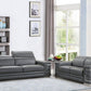 71" X 41" X 29" Modern Dark Gray Leather Sofa And Loveseat By Homeroots | Sofa Set | Modishstore - 6
