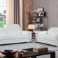 Two Piece Indoor White Italian Leather Five Person Seating Set By Homeroots | Sofa Set | Modishstore - 6