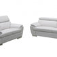69" X 38" X 32To 39" Modern White Leather Sofa And Loveseat By Homeroots