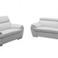 69" X 38" X 32To 39" Modern White Leather Sofa And Loveseat By Homeroots | Sofa Set | Modishstore