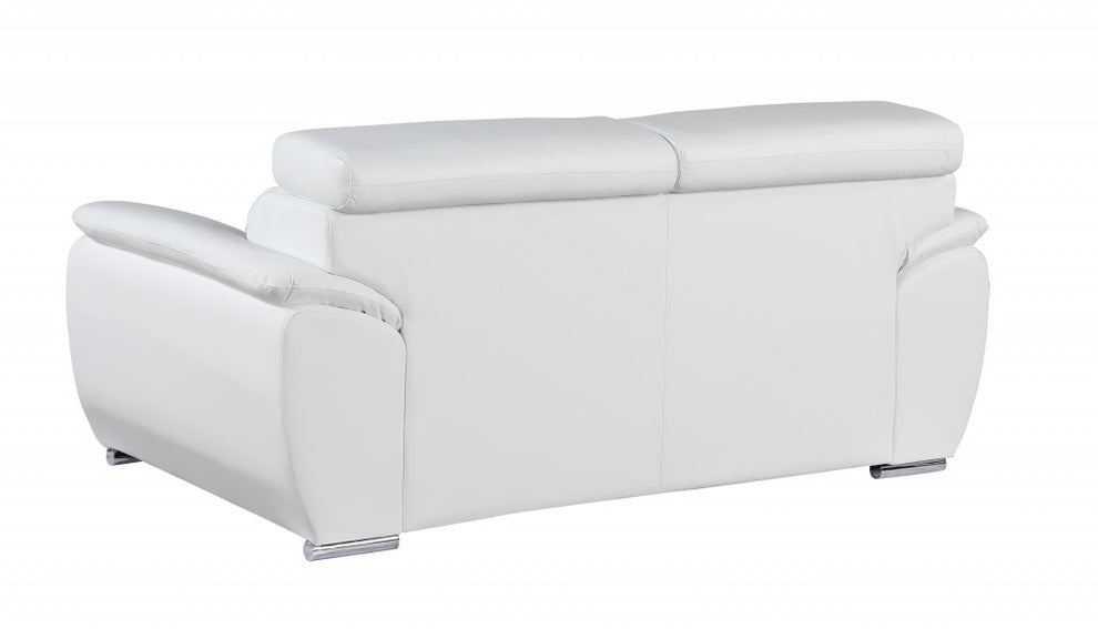 69" X 38" X 32To 39" Modern White Leather Sofa And Loveseat By Homeroots | Sofa Set | Modishstore - 4