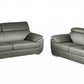 69 X 38 X 32To 39 Modern Gray Leather Sofa And Loveseat By Homeroots | Sofa Set | Modishstore - 4