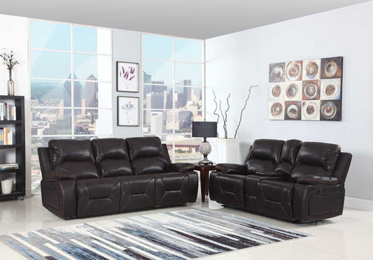 89" X 40" X 40" Modern Brown Leather Sofa And Loveseat By Homeroots | Sofa Set | Modishstore