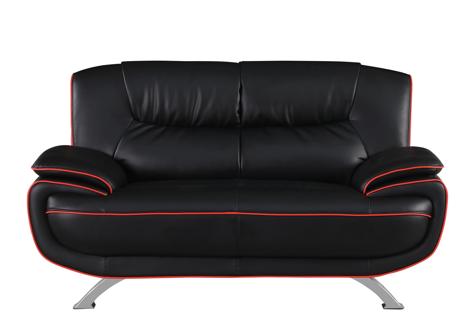 Two Piece Indoor Black Genuine Leather Five Person Seating Set By Homeroots | Sofa Set | Modishstore - 7