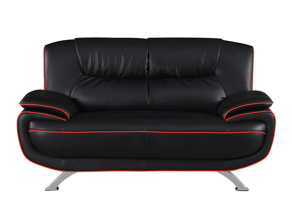 Two Piece Indoor Black Genuine Leather Five Person Seating Set By Homeroots | Sofa Set | Modishstore - 7
