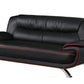 Two Piece Indoor Black Genuine Leather Five Person Seating Set By Homeroots