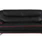 Two Piece Indoor Black Genuine Leather Five Person Seating Set By Homeroots | Sofa Set | Modishstore - 3
