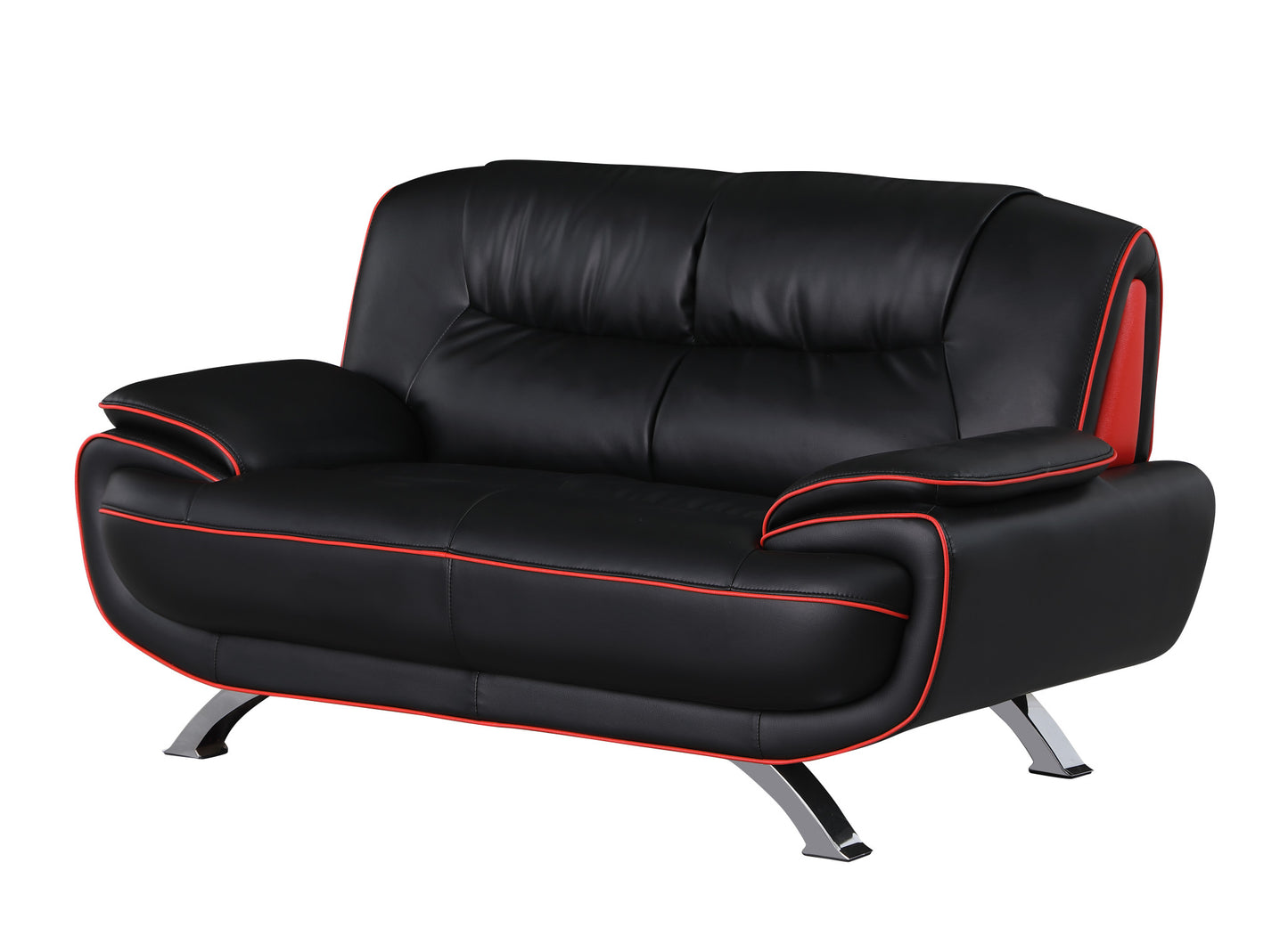 Two Piece Indoor Black Genuine Leather Five Person Seating Set By Homeroots | Sofa Set | Modishstore - 6