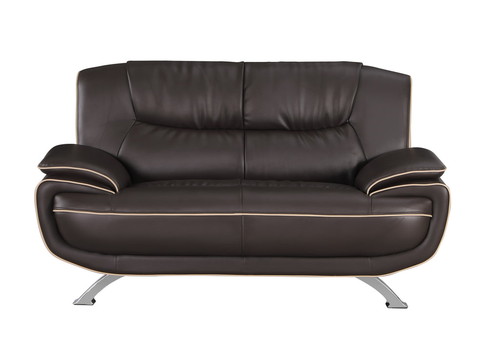 67'" X 35'" X 35'" Modern Brown Leather Sofa And Loveseat By Homeroots | Sofa Set | Modishstore - 7