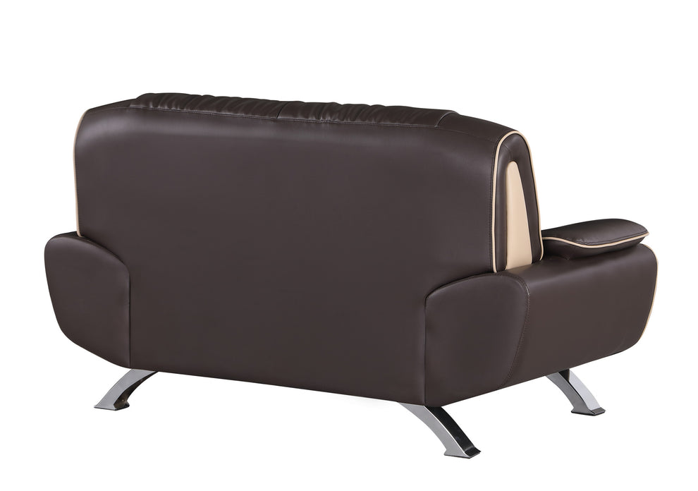 67'" X 35'" X 35'" Modern Brown Leather Sofa And Loveseat By Homeroots | Sofa Set | Modishstore - 8