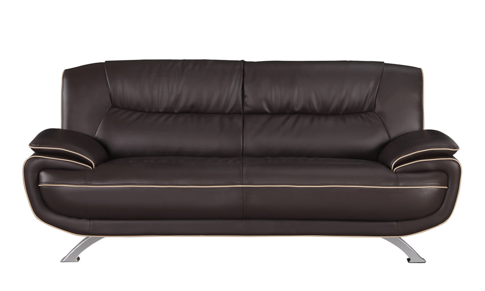 67'" X 35'" X 35'" Modern Brown Leather Sofa And Loveseat By Homeroots | Sofa Set | Modishstore - 2