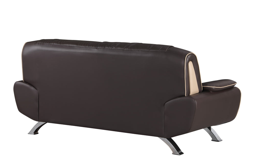 67'" X 35'" X 35'" Modern Brown Leather Sofa And Loveseat By Homeroots | Sofa Set | Modishstore - 4