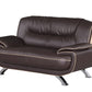67'" X 35'"  X 35'" Modern Brown Leather Sofa And Loveseat By Homeroots