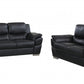 Modern Black Leather Sofa And Loveseat By Homeroots - 343860 | Sofa Set | Modishstore