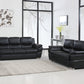 Modern Black Leather Sofa And Loveseat By Homeroots - 343860 | Sofa Set | Modishstore - 2