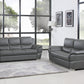 69'" X 34'" X 35'" Modern Gray Leather Sofa And Loveseat By Homeroots | Sofa Set | Modishstore - 5