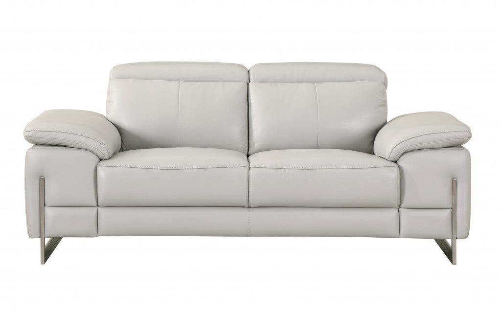 71'" X 42'" X 31'" Modern Light Gray Leather Sofa And Loveseat By Homeroots | Sofa Set | Modishstore - 2