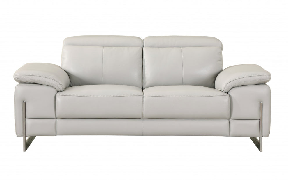 71'" X 42'" X 31'" Modern Light Gray Leather Sofa And Loveseat By Homeroots | Sofa Set | Modishstore - 2