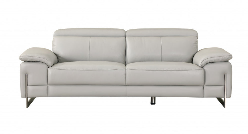 71'" X 42'" X 31'" Modern Light Gray Leather Sofa And Loveseat By Homeroots | Sofa Set | Modishstore - 3