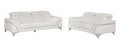 Modern White Leather Sofa And Loveseat By Homeroots - 343868