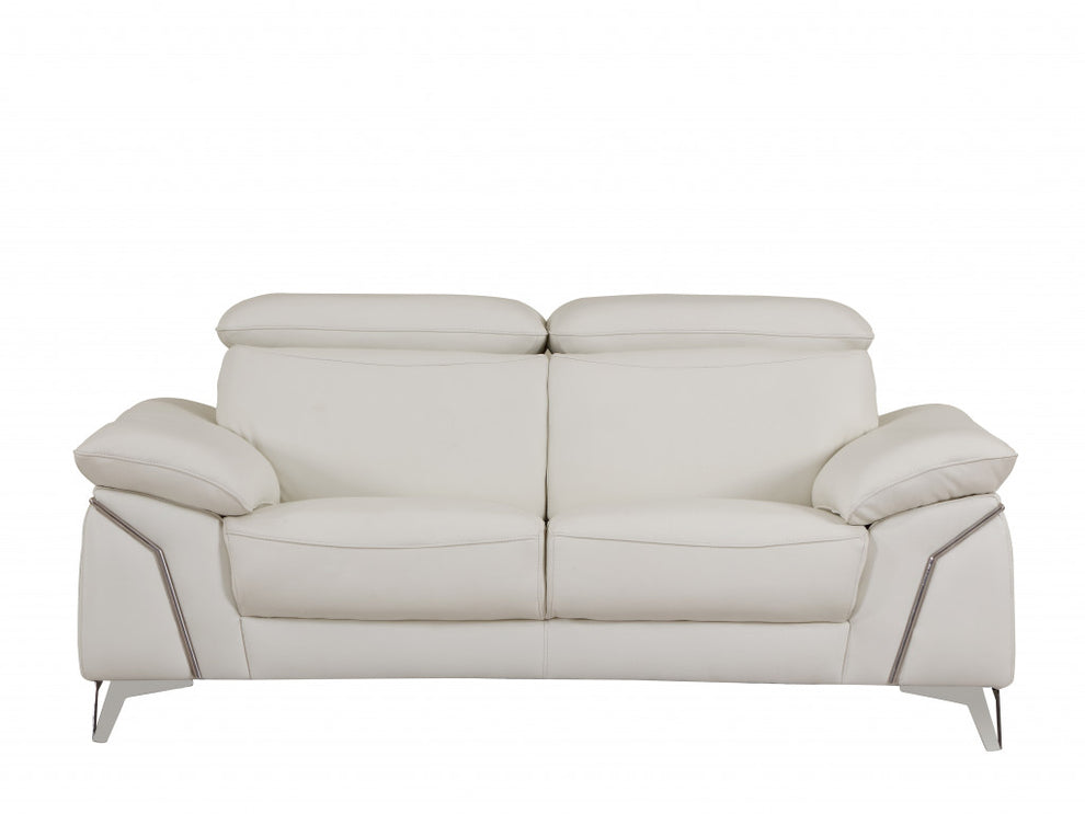 Modern White Leather Sofa And Loveseat By Homeroots - 343868 | Sofa Set | Modishstore - 3